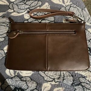Elegant Befen Brown Leather Wristlet